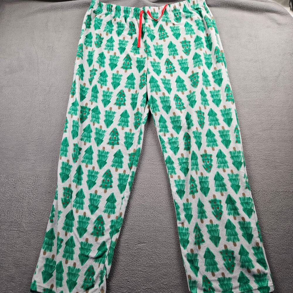 Carter's Christmas Tree Pajama Pants Adult XL Green Fleece